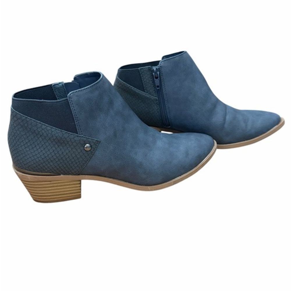 Simply Vera Wang Blue Ankle Booties Women's 8.5 Stacked Block Heel - Picture 4 of 9